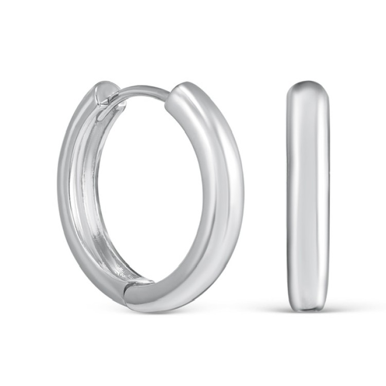 Серьги Кольца диаметр 1,6 см в серебре Meduza Crystal