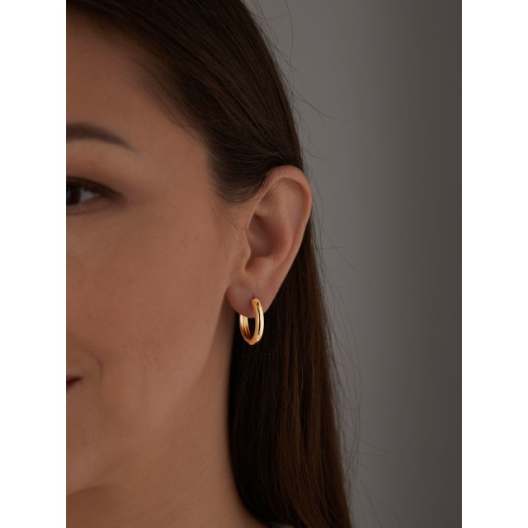 Серьги Кольца диаметр 1,6 см в золоте Meduza Crystal