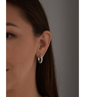 Серьги Кольца диаметр 1,6 см в серебре 