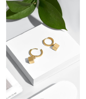 Серьги Кубы на колечках в золоте