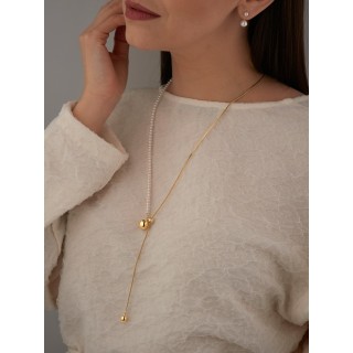 Подвеска бегунок жемчуг в золоте