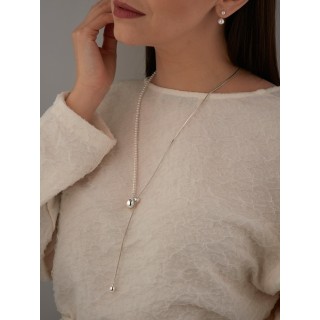 Подвеска бегунок жемчуг белое золото