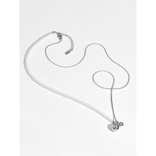 Подвеска бегунок жемчуг белое золото