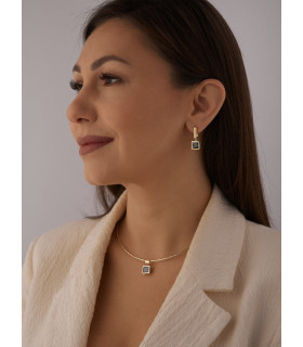 Подвеска с чёрным цирконом в золоте 