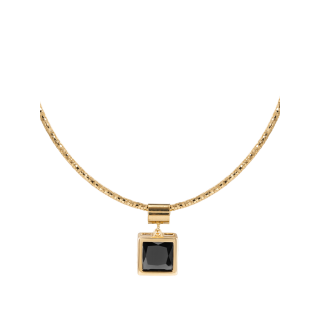 Подвеска с чёрным цирконом в золоте 