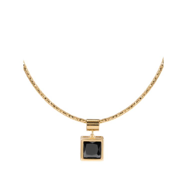 Подвеска с чёрным цирконом в золоте Meduza Crystal
