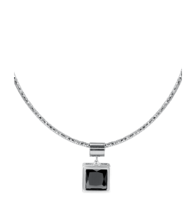 Подвеска с чёрным цирконом в белом золоте