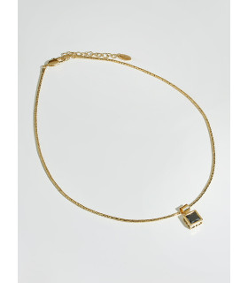 Подвеска с чёрным цирконом в золоте 