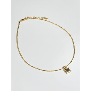 Подвеска с чёрным цирконом в золоте 