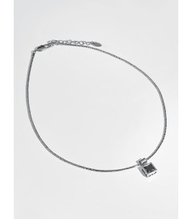 Подвеска с чёрным цирконом в белом золоте