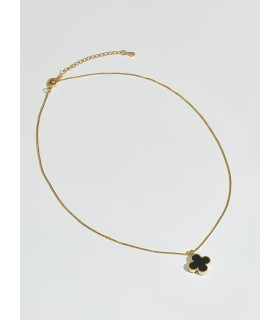 Подвеска Ванклиф с чёрной вставкой  в золоте 