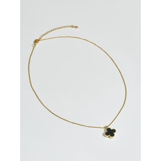 Подвеска Ванклиф с чёрной вставкой  в золоте 