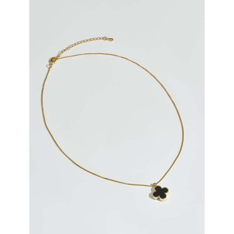 Подвеска Ванклиф с чёрной вставкой  в золоте Meduza Crystal