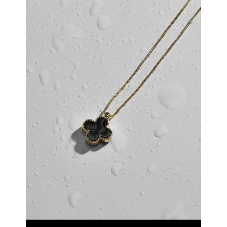 Подвеска Ванклиф с чёрной вставкой  в золоте Meduza Crystal