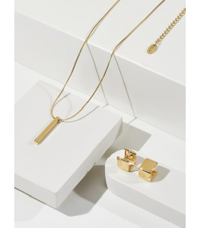 Подвеска на цепочке брусок золото