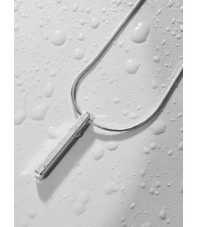 Подвеска на цепочке брусок в белом золоте