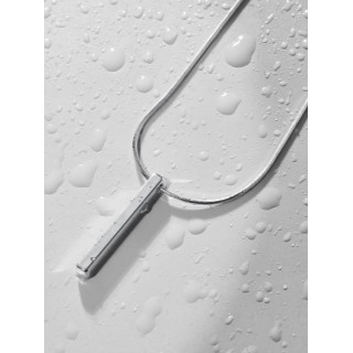 Подвеска на цепочке брусок в белом золоте