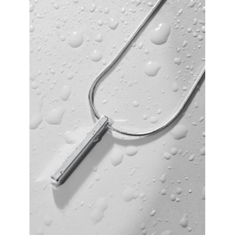 Подвеска на цепочке брусок в белом золоте Meduza Crystal