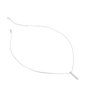 Подвеска на цепочке брусок в белом золоте