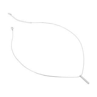 Подвеска на цепочке брусок в белом золоте