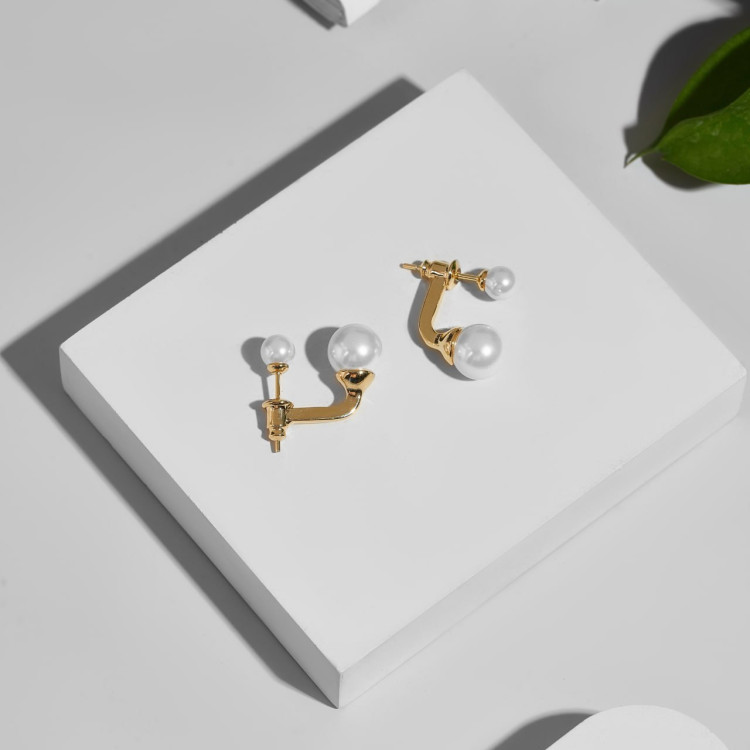 Серьги Диор с жемчугом Майорка в золоте
