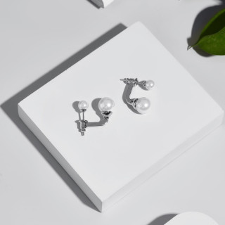 Серьги Диор с жемчугом Майорка серебристые