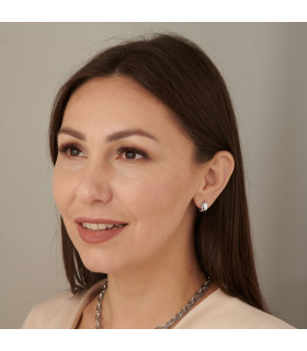 Серьги мини-хупы серебристые