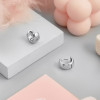 Серьги мини-хупы серебристые Meduza Crystal
