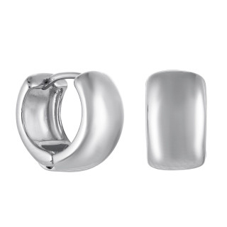 Серьги мини-хупы серебристые