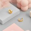 Серьги мини-хупы в золоте Meduza Crystal