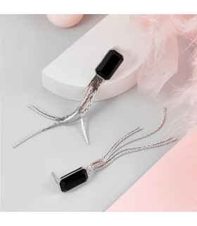 Серьги Эстет серебристые 