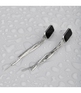 Серьги Эстет серебристые 