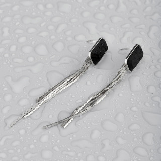 Серьги Эстет серебристые 