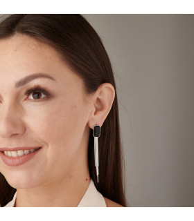 Серьги Эстет серебристые 