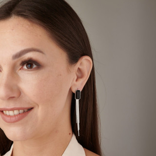 Серьги Эстет серебристые 