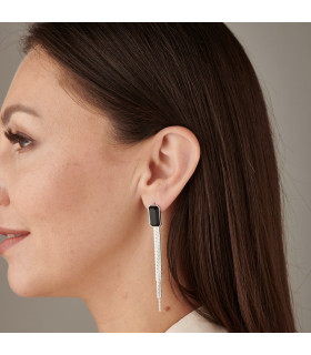 Серьги Эстет серебристые 