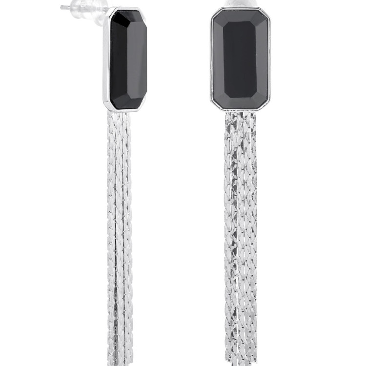 Серьги Эстет серебристые Meduza Crystal