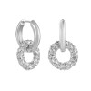 Серьги Мятые колечки серебристые Meduza Crystal