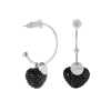 Серьги Сердца с черными цирконами Meduza Crystal