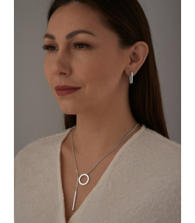 Подвеска бегунок Круг в белом золоте