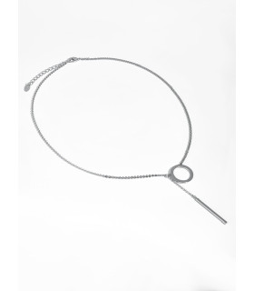 Подвеска бегунок Круг в белом золоте