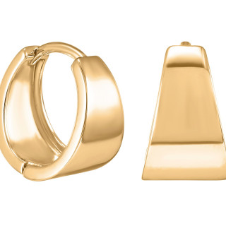 Серьги кольца маленькие широкие в золоте