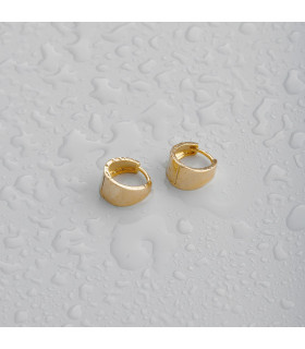 Серьги кольца маленькие широкие в золоте