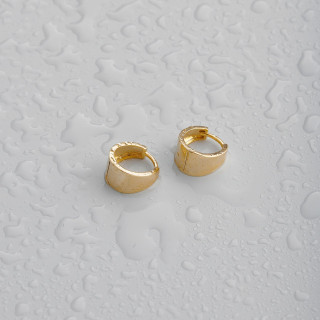 Серьги кольца маленькие широкие в золоте