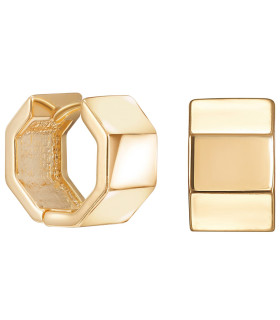 Серьги объемные колечки в золоте