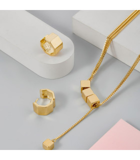 Серьги объемные колечки в золоте