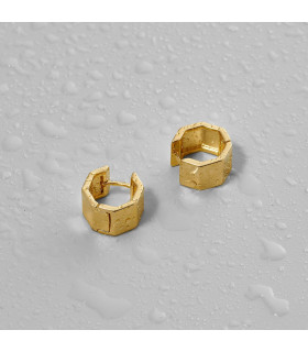 Серьги объемные колечки в золоте