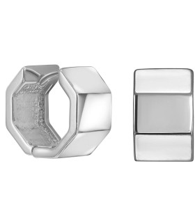 Серьги объемные колечки серебристые