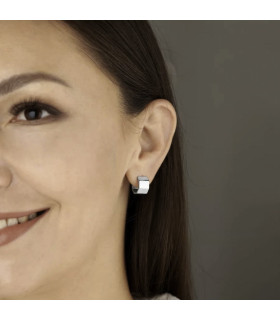 Серьги объемные колечки серебристые