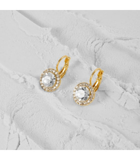 Серьги с цирконом в золоте